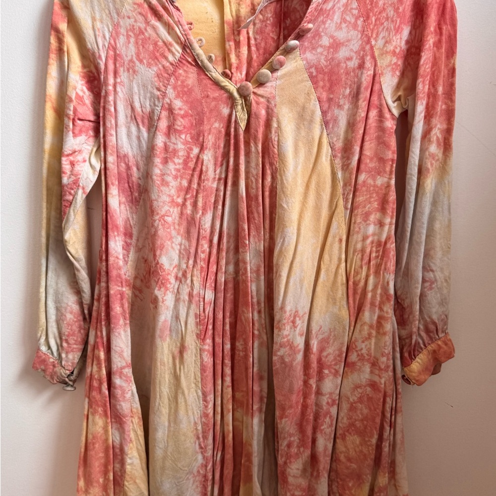 Natalie Martin Tie-Dye Long Sleeve Dress